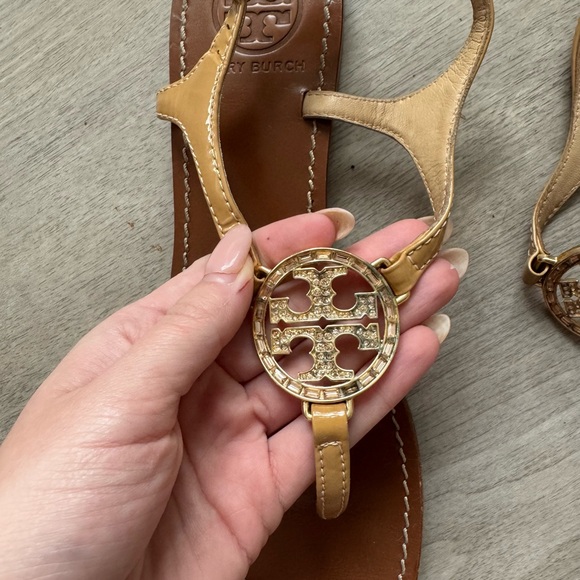 Tory Burch Tan and Gold Sandals - Picture 4 of 5